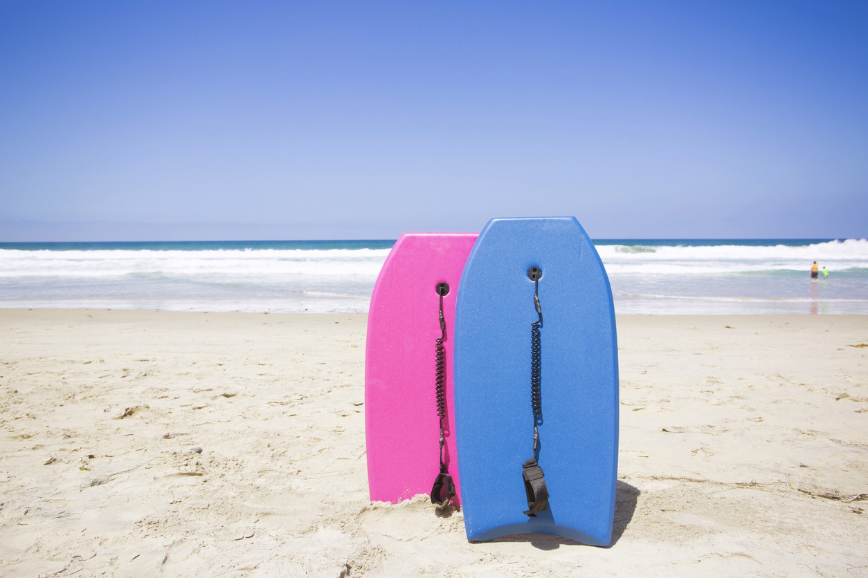 Boogie Boarding at a scenic beach