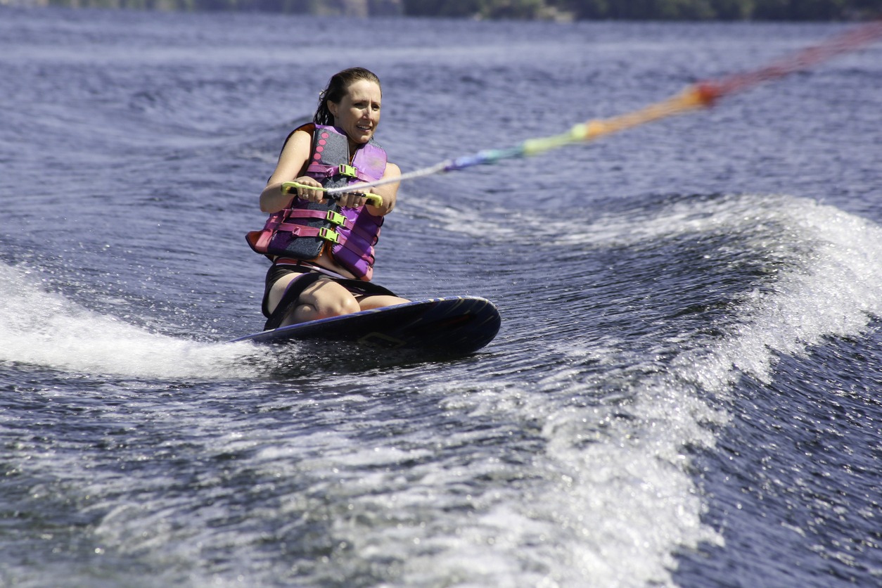 Middle Age Woman on Kneeboard