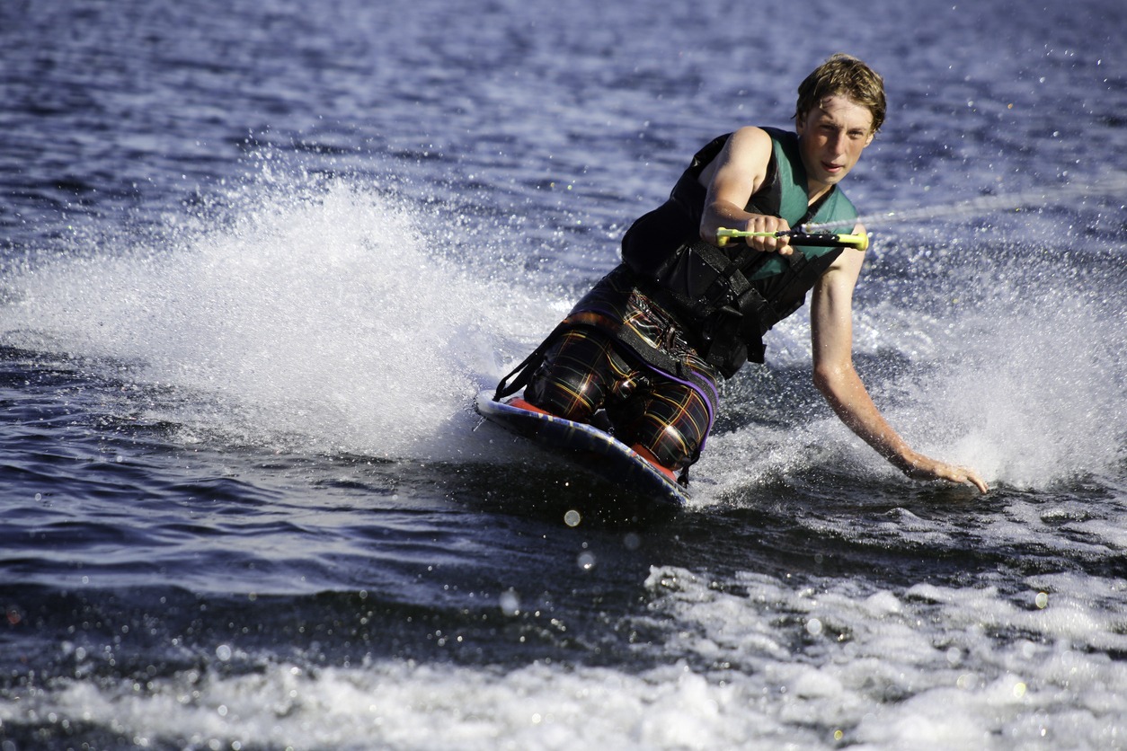 Teenager Doing a Turn on his Kneeboard