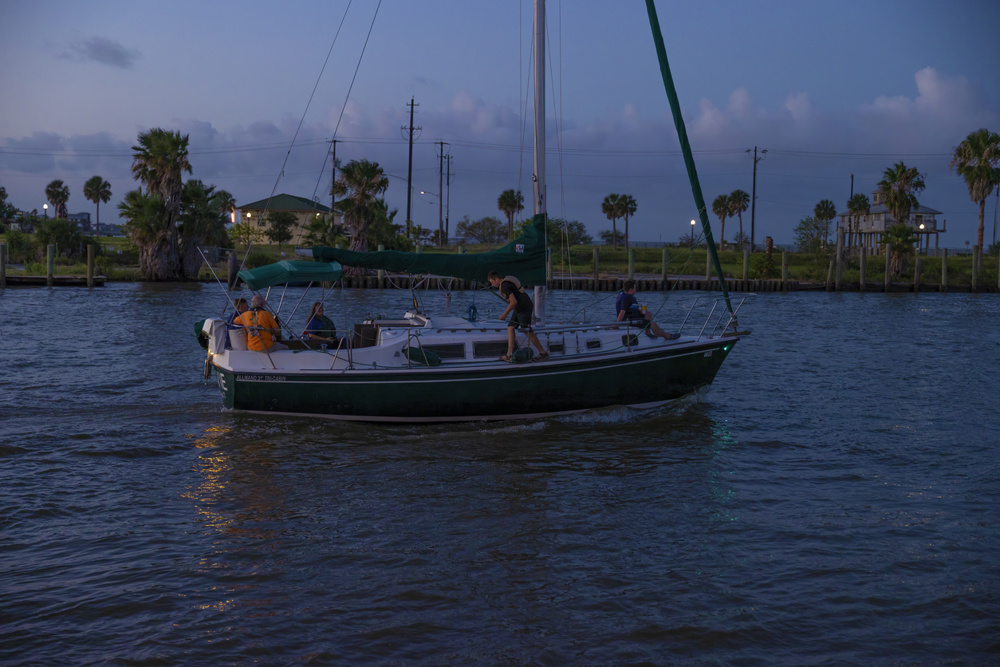 Boats seen in Galveston Bay from Kemah Boardwalk