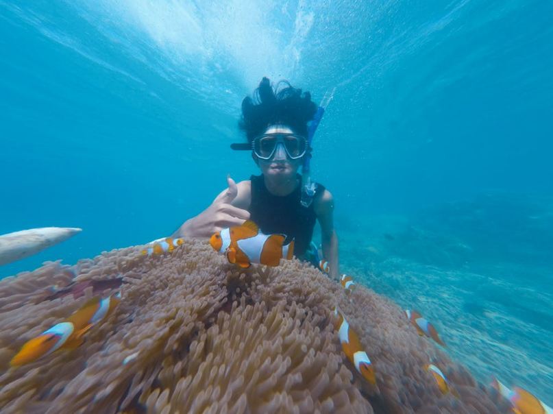 a photo of a person snorkeling