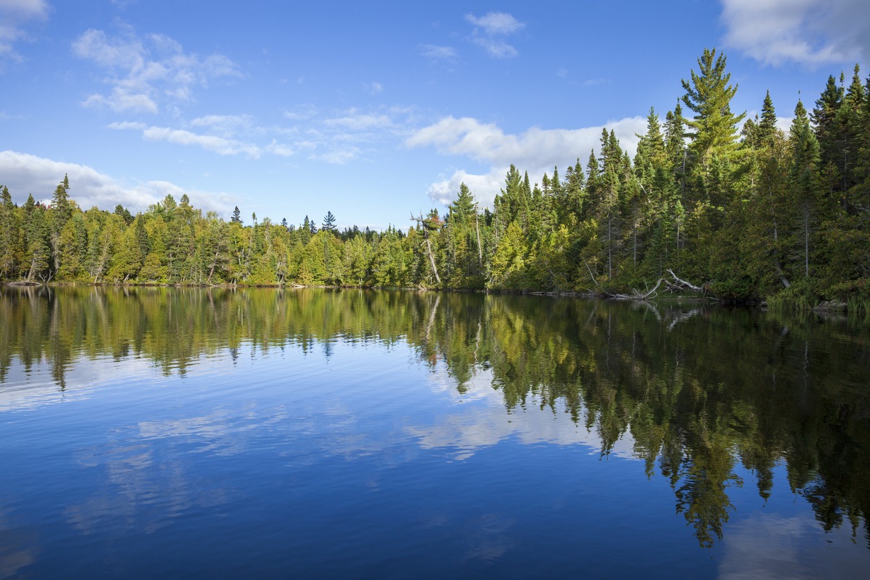 Blue lake in northern Minnesota
