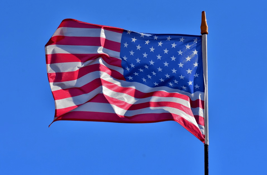 flag of United States, waving flag